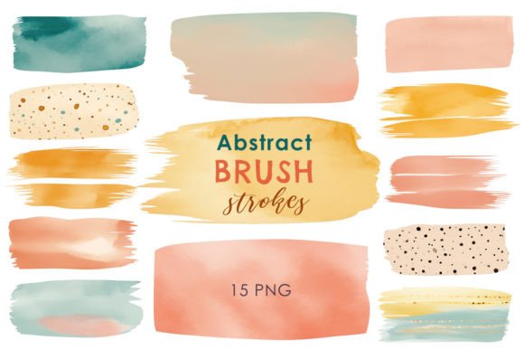 Abstract Brush Strokes PNG Set for Designers