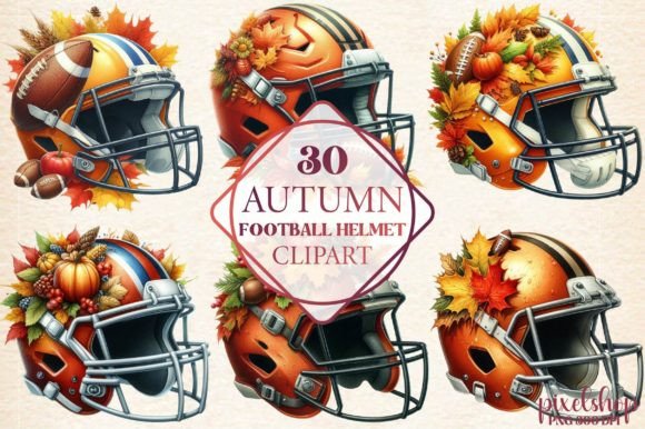 Autumn Football Helmet Clipart: Design Asset Guide