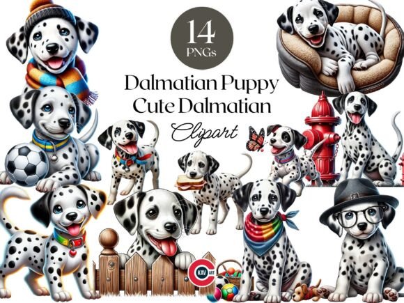 Baby Dalmatian Puppy Clipart: Cute Dog Designs for Creative Projects