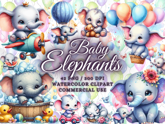 Baby Elephants Clipart: Adorable PNGs for Every Project