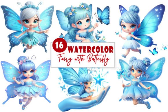 Cute Fairy with Butterfly Clipart Bundle: A Whimsical Typeface for Creative Projects