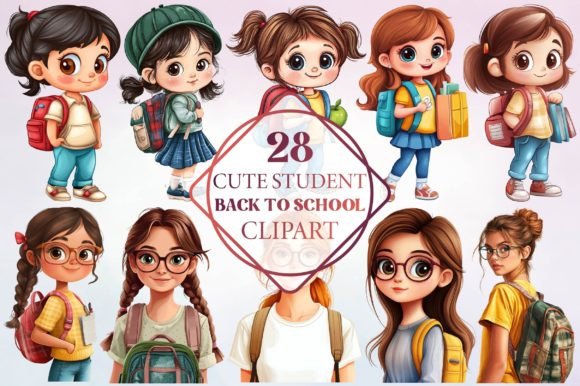 Cute Student Back to School Clipart: Design Assets That Connect