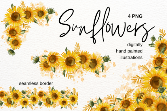 Designing with Sunflowers Borders and Corners
