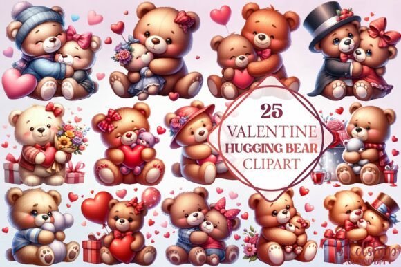 Designing with Valentine Hugging Bear Clipart