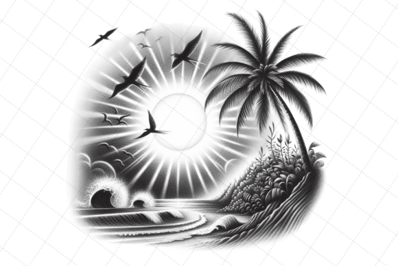 Drawing of a Nature Scene PNG: A Handcrafted Display Font
