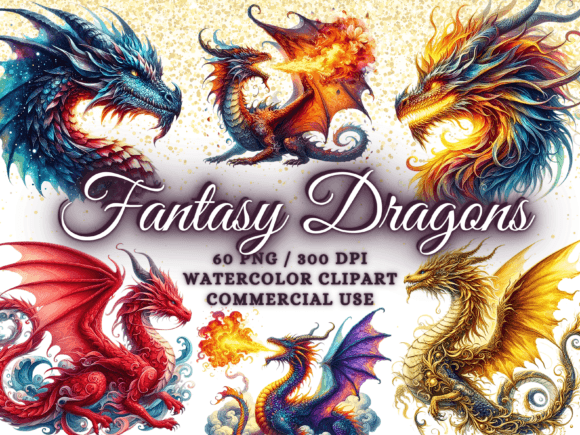 Fantasy Dragons Clipart Magic Dragon PNG