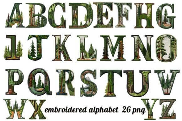 Faux Embroidery Alphabet Set: Stitched Lettering for Design