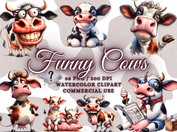 Funny Cows Clipart Cute Cow Png Farm Png