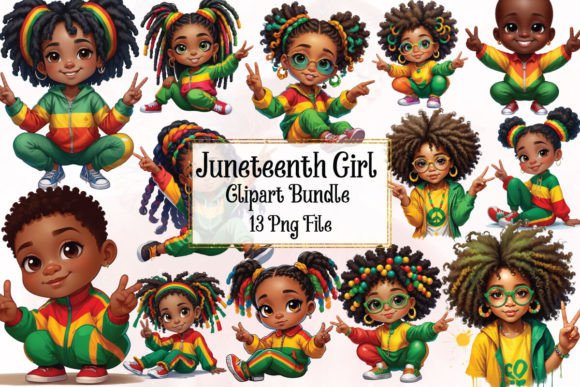 Funny Juneteenth Girl Clipart PNG for Creative Projects
