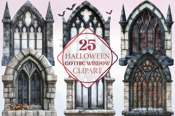 Halloween Gothic Window Clipart in Design