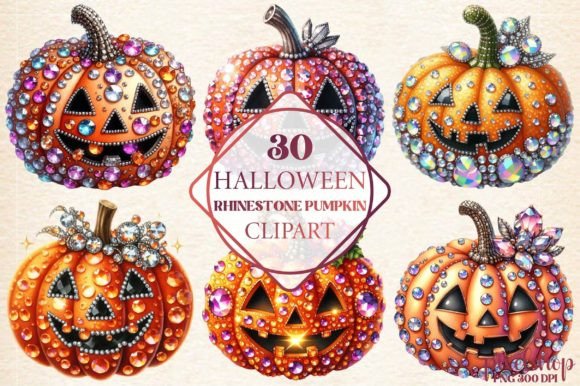 Halloween Rhinestone Pumpkin Clipart – Designer's Guide