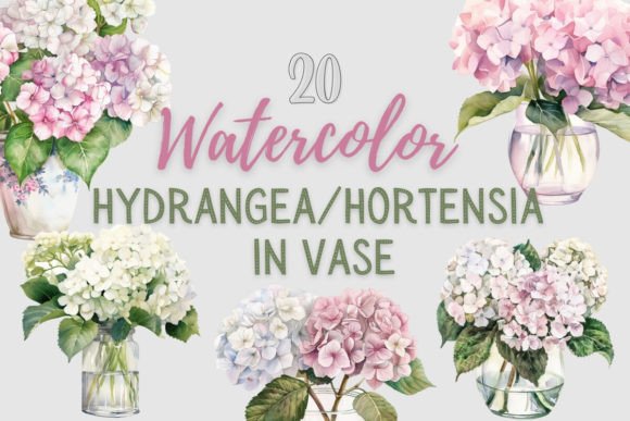 Hydrangea Glass Vase Hortensia Flowers