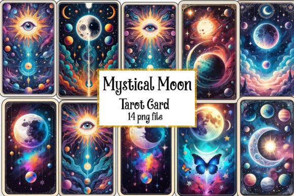 Mystical Moon Tarot Card Sublimation Design Breakdown
