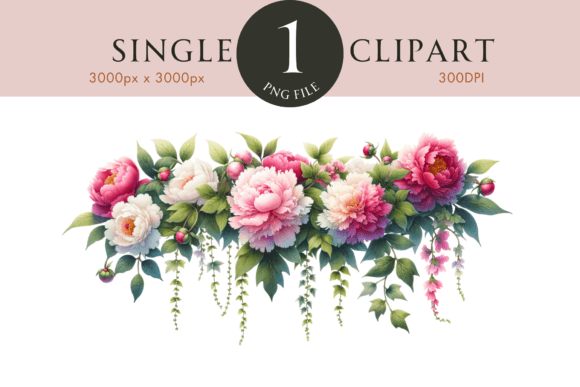 Pink Peony Flower Border Clipart: A Practical Design Resource