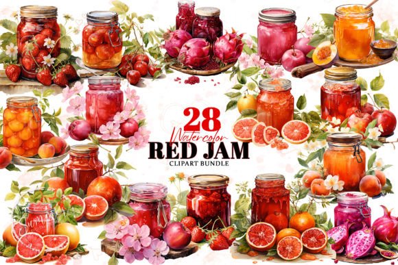 Red Fruits Jam Sublimation Clipart
