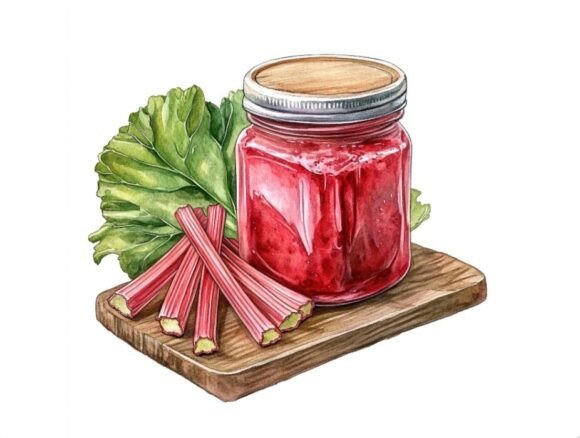 Rhubarb Jam Jar Decor: Vintage Kitchen Charm