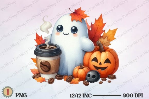 The Creative Potential of a Halloween Cute Ghost Coffee Fall PNG