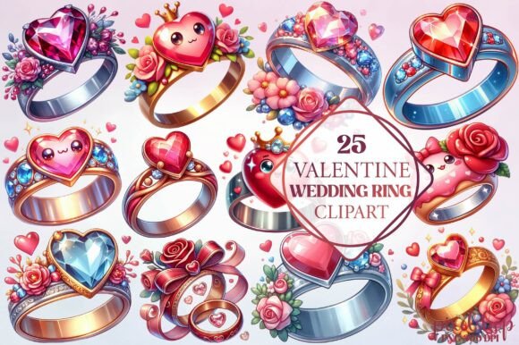 Valentine Wedding Ring Clipart for Thoughtful Brand Design