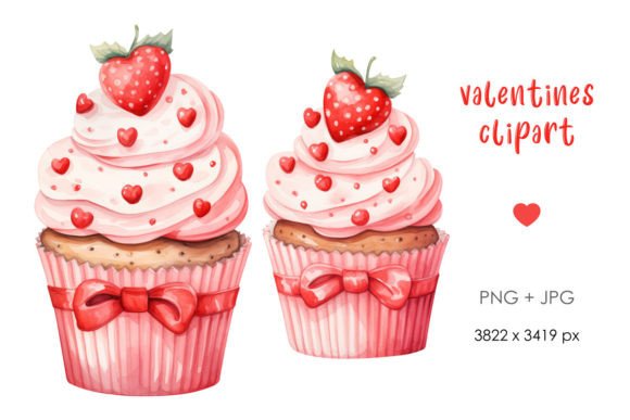 Valentines Cupcakes PNG Clipart for Design Projects