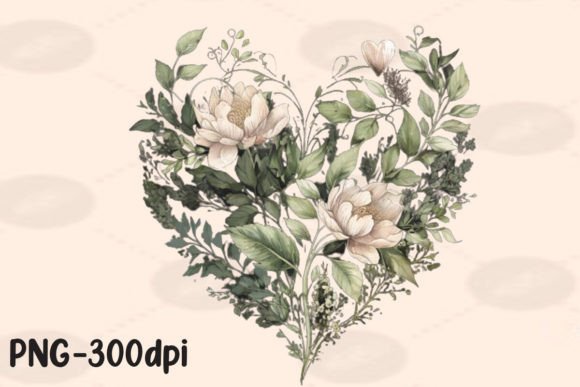 Vintage Greenery Heart Florals: A Designer's Versatile Asset
