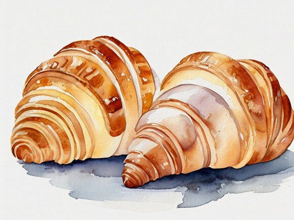 Watercolor Croissant Food: A Display Font with Artistic Flair