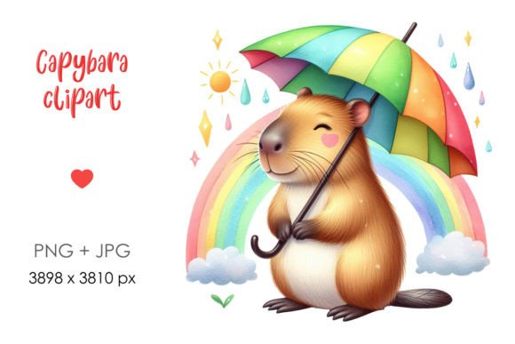 Whimsical Capybara PNG Clipart: Design Assets with Personality