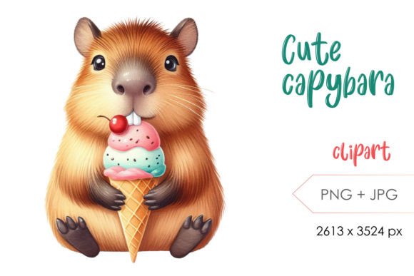 Whimsical Cute Capybara PNG Clipart for Creative Projects